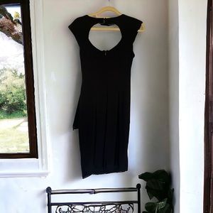 Black minidress with cutout back and cap sleeves MSK brand size 6-m